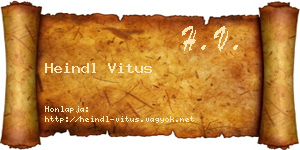 Heindl Vitus névjegykártya